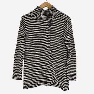 Habitat Clothes to Live In Chevron Knit Button Collar Sweater Small